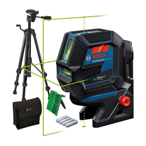 Лазерний нівелір Bosch GCL 2-50 G, до 15м, 0.3мм/м, з штативом BT 150, тримачем RM 10, чохол (0.601.066.M01)