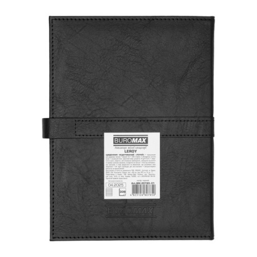 Тижневик Buromax недатований LEROY, A5, чорний, штуч.шкіра, 336 сторінок (BM.20780-01)