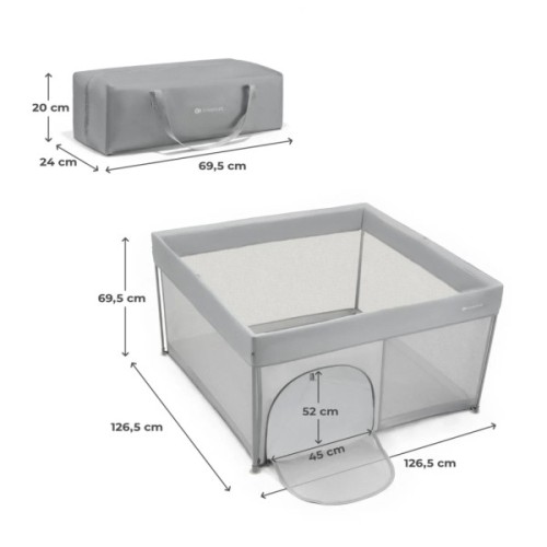 Дитячий манеж Kinderkraft Ziki Grey (5902533927623)
