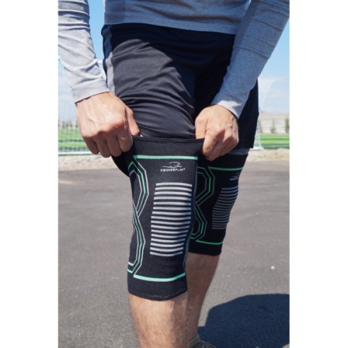 Фіксатор коліна PowerPlay PP-4099 Knee Support Чорно/Зелені S/M (PP_4099_S/M_Bl/Green)