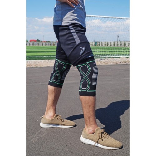Фіксатор коліна PowerPlay PP-4099 Knee Support Чорно/Зелені S/M (PP_4099_S/M_Bl/Green)