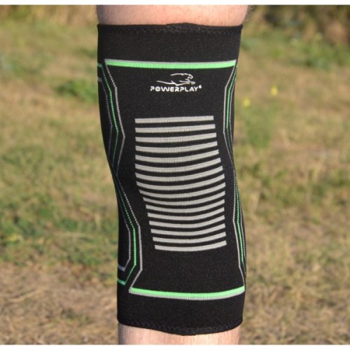 Фіксатор коліна PowerPlay PP-4099 Knee Support Чорно/Зелені S/M (PP_4099_S/M_Bl/Green)