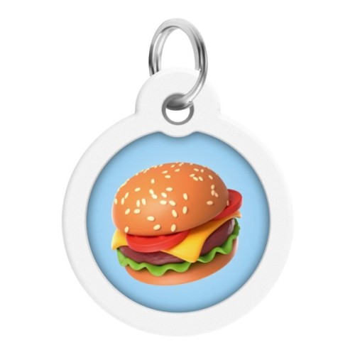 Адресник для тварин WAUDOG Smart ID з QR паспортом "Гамбургер", коло 25 мм (225-4037)