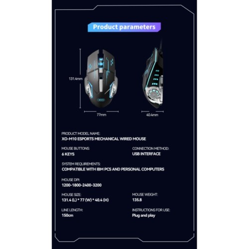 Мишка XO M10 Wireless Black/Silver (M10 Black+Silver)