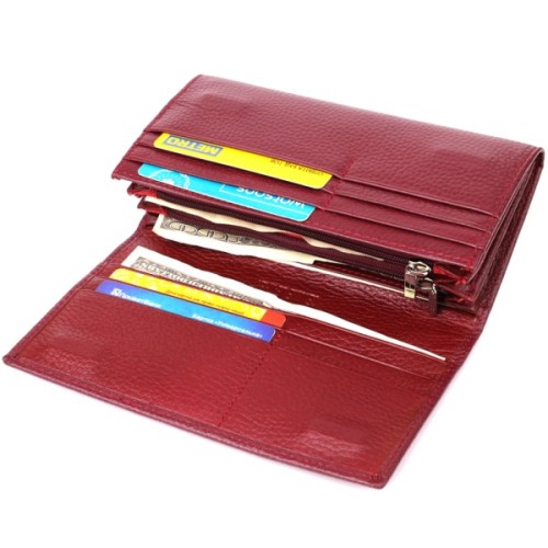 Гаманець ST Leather З натуральної шкіри Бордовий (23085)