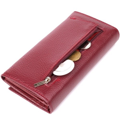 Гаманець ST Leather З натуральної шкіри Бордовий (23085)