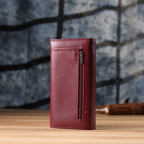 Гаманець ST Leather З натуральної шкіри Бордовий (23085)