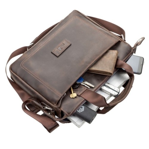 Сумка Shvigel Шкіряна Коричнева (11108)