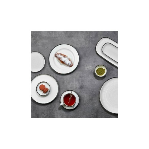 Блюдце By Bone серія "Helix" декор "Black" 15 см під чашку 220 мл (HL-BLA-SM-01-CT)