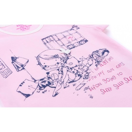 Піжама дитяча Aziz з дівчинкою і котиками (9136-05G-pink)