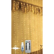 Гірлянда Chomik Штора 3 х 3 м 300 LED Теплий білий USB з пультом (5900779879997)