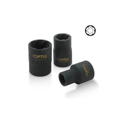Набір торцевих головок Toptul для пошкоджених гайок на планці 1/2" 9шт. (GAAG0903)