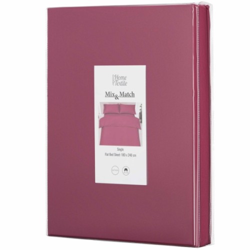 Простирадло Ardesto Mix&Match 100% бавовна, сатин бордовий 180х240 см (ART1824FSR)