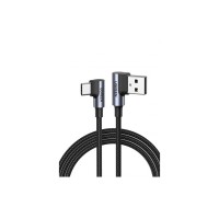 Дата кабель USB 2.0 AM to USB-C 1.0m 3A 90° corner US176 black Ugreen (20856)