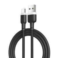 Дата кабель USB 2.0 AM to USB-C 1.0m 2.1A silicone black XO (NB208-TC-1-BK)