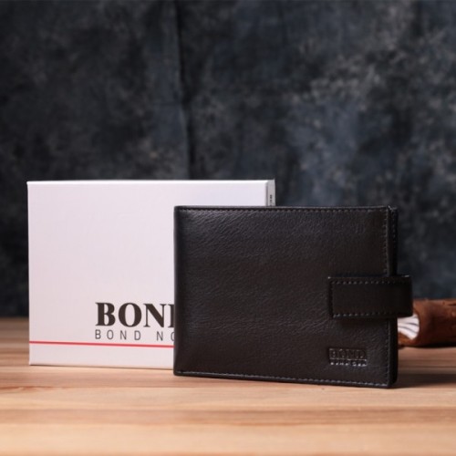Гаманець Bond Accessories З натуральної шкіри Чорний (22861)