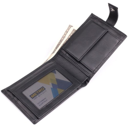 Гаманець Bond Accessories З натуральної шкіри Чорний (22861)