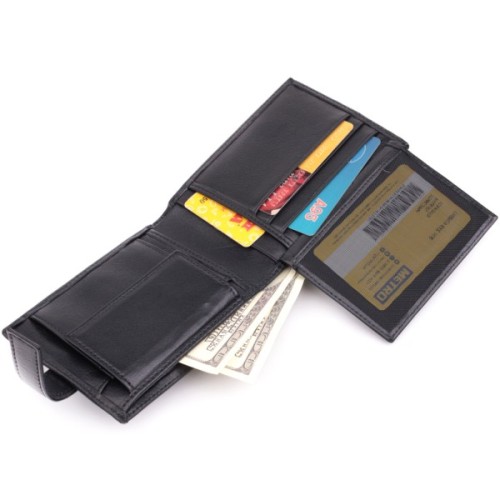 Гаманець Bond Accessories З натуральної шкіри Чорний (22861)