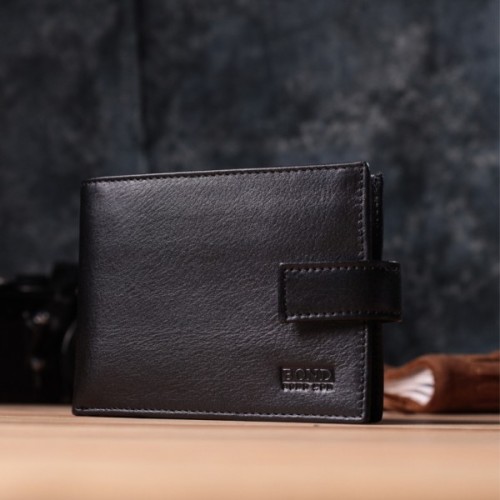 Гаманець Bond Accessories З натуральної шкіри Чорний (22861)