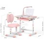 Парта зі стільцем Evo-kids (стол+стул+полка+лампа) Pink (BD-20 PN)
