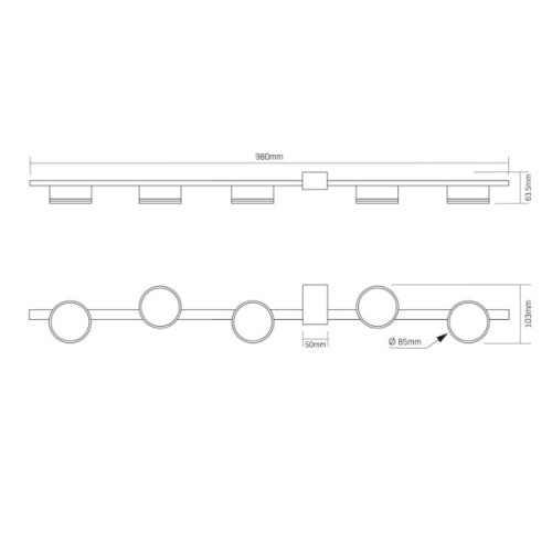 Світильник Videx під лампу 5xGX53 (VL-SPF32-5B)