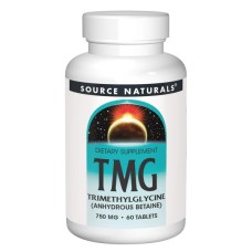 Амінокислота Source Naturals Триметилгліцин, ТМГ, TMG, 750 мг, 60 таблеток (SN0876)