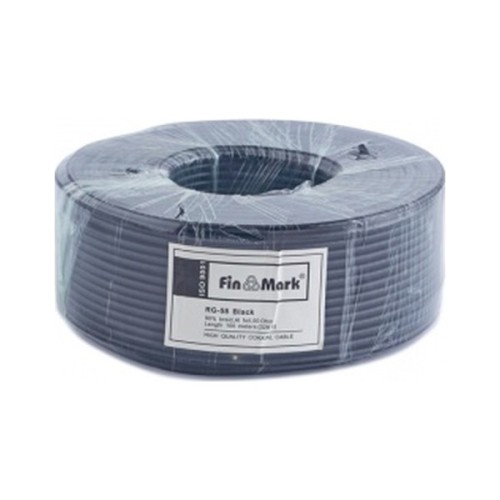 Кабель телевізійний FinMark RG-58-TC90 коаксіальний, black, 100м=1бхт (045821)