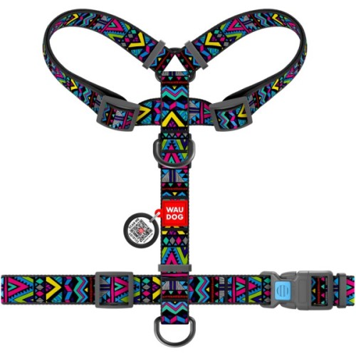 Шлея для собак WAUDOG Nylon анатомічна H-подібна "Інді" М (5502)