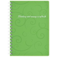Блокнот Buromax spiral side, А6, 80sheets, Barocco, square, green (BM.2589-615)
