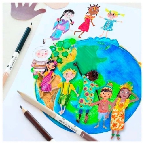 Олівці кольорові Faber-Castell Children of the World 12 кольорів + 3 шт (511514) (32331)
