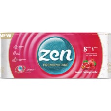 Туалетний папір Zen Premium Care Sweet Pomegranate 3 шари 8 рулонів (5944582100046)