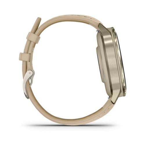 Смарт-годинник Garmin Venu 4 (41mm), Beige w/ Lunar Gold + Leather, GPS смарт-годинник (010-03013-03)