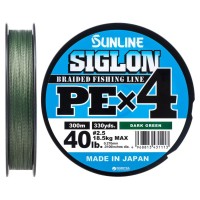 Шнур Sunline Siglon PE н4 300m 2.5/0.270mm 40lb/18.5kg Dark Green (1658.09.51)