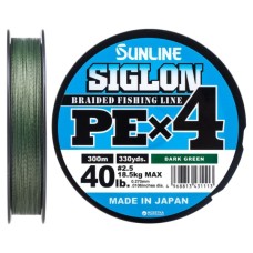 Шнур Sunline Siglon PE н4 300m 2.5/0.270mm 40lb/18.5kg Dark Green (1658.09.51)