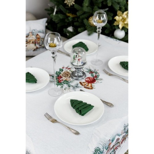 Скатертина Прованс гобеленова з велюром Зимове місто 135х180 см (4823093450462)