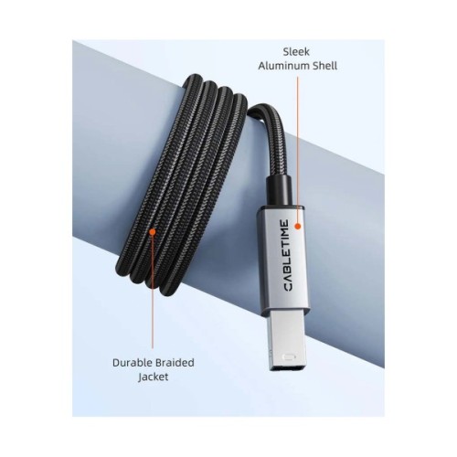 Кабель для принтера USB-C 2.0 to BM 2.0m Cabletime (CA915774)
