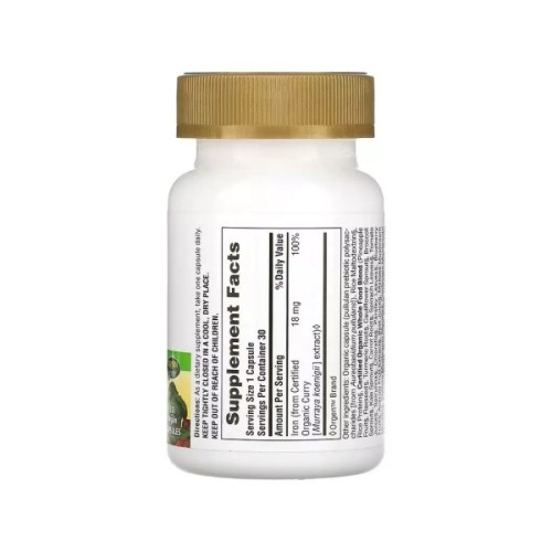 Мінерали Natures Plus Залізо, 18 мг, Source of Life Garden, Iron, 30 вегетаріанських капсул (NAP-30736)