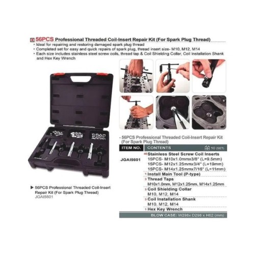 Набір інструментів Toptul для відновлення різьби свічок запалювання 56 шт. (JGAI5601)