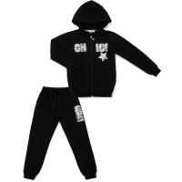 Спортивний костюм дитячий Breeze з паєтками (13097-128G-black)
