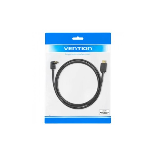 Кабель мультимедійний HDMI M to HDMI M 2.0m V2.0 4K60Hz 90° corner PVC black Vention (AAQBH)
