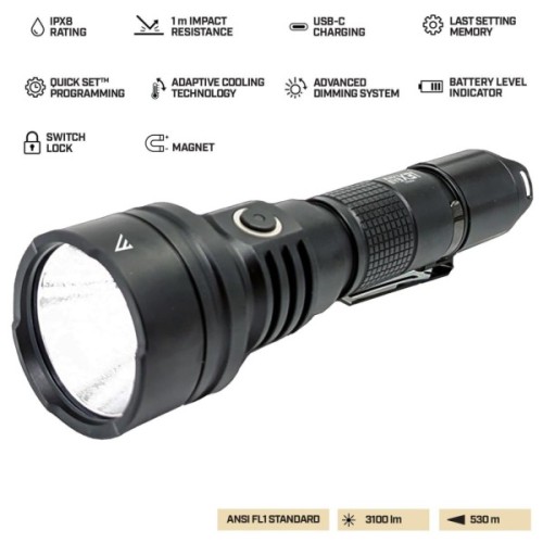Ліхтар Mactronic тактичний Black Eye X31 (3100 Lm) Programmable Rechargeable Type-C (THH0081) (DAS303954)