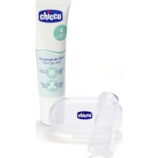 Дитяча зубна паста Chicco Набір: гель для ясен 2в1+ зубна щітка-масажер (11262.00)