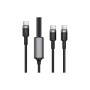 Дата кабель USB-C to 2xUSB-C 1.2m 100W nylon black Acefast (6974316285120)