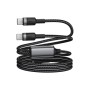 Дата кабель USB-C to 2xUSB-C 1.2m 100W nylon black Acefast (6974316285120)