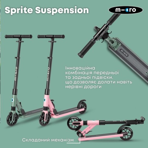 Самокат Micro Sprite Suspension складаний Рожевий (SA0248)