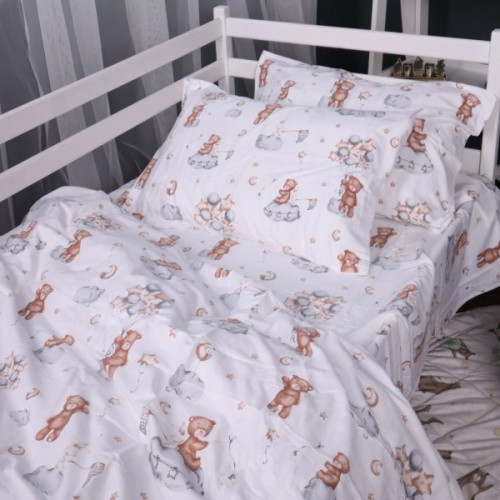 Постільна білизна MirSon 010 Teddy ballons Фланель 2 x 160 x 220 Сімейний Євро (2200009654145)