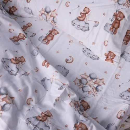 Постільна білизна MirSon 010 Teddy ballons Фланель 2 x 160 x 220 Сімейний Євро (2200009654145)