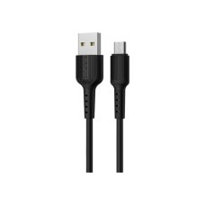 Дата кабель USB 2.0 AM to Micro 5P 1.0m 2A PVC BX16 black BOROFONE (6957531099499)