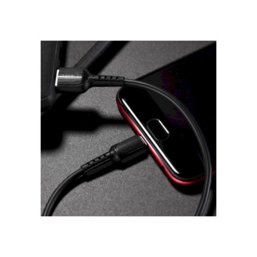 Дата кабель USB 2.0 AM to Micro 5P 1.0m 2A PVC BX16 black BOROFONE (6957531099499)