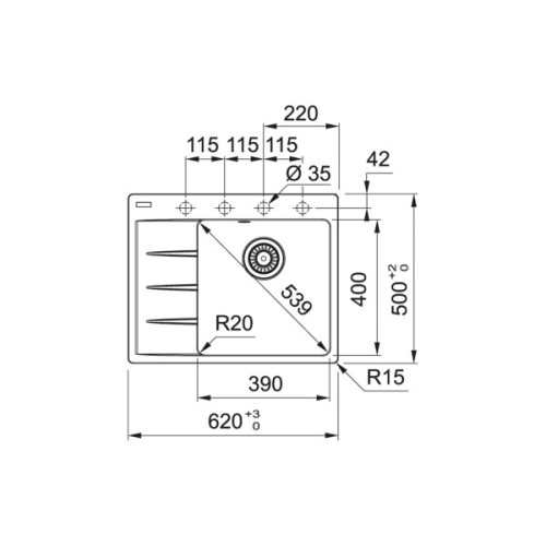 Мийка кухонна Franke Centro CNG 611-62 TL (114.0630.461)